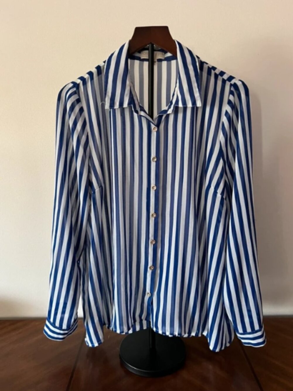 Forever 21 nautical blue/white striped blouse